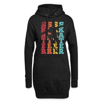 Skateboard Skateboarding Skater Vintage Boarder Sk - Hoodie-Kleid - Schwarz - Vorne