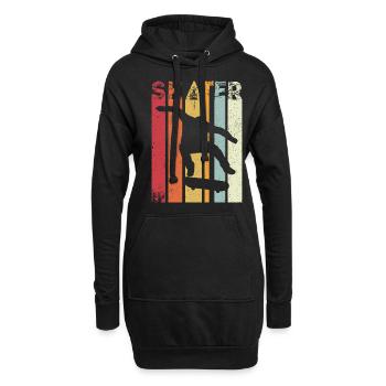 Skateboard Skateboarding Skater Vintage Boarder Sk - Hoodie-Kleid - Schwarz - Vorne