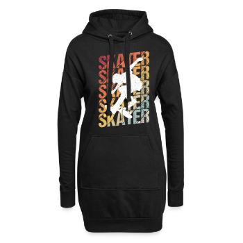 Skateboard Skateboarding Skater Vintage Retro Boar - Hoodie-Kleid - Schwarz - Vorne