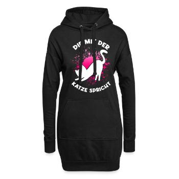 Katze Kätzchen Kater Fellnase Katzenfan Katzenlieb - Hoodie-Kleid - Schwarz - Vorne