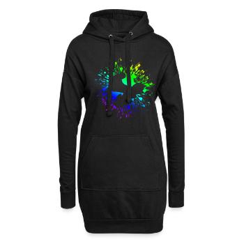 BMX Farbe Fahrrad Fans Rad Biker BMX Fahradfahrer - Hoodie-Kleid - Schwarz - Vorne
