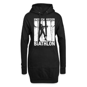 Endlich Wieder Biathlon Biathlet Skifahrer Berglie - Hoodie-Kleid - Schwarz - Vorne