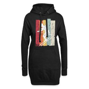 Biathlon Vintage Sports Fan Neige Biathlète Hiver S - Sweat-shirt à capuche long Femme - noir - Devant