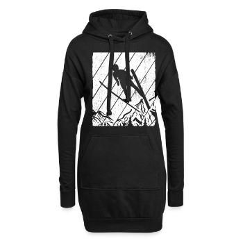 Saut à ski Rétro Ski volant Vacances Sport Ski S - Sweat-shirt à capuche long Femme - noir - Devant