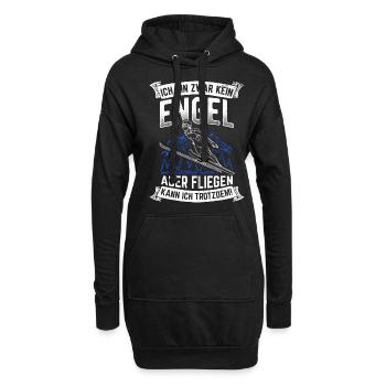 Ich Bin Zwar Kein Engel Aber Fliegen Kann Ich Trot - Hoodie-Kleid - Schwarz - Vorne