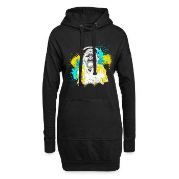 DJ Monkey Music Party Fun Lunettes de soleil Dance Party M - Sweat-shirt à capuche long Femme - noir - Devant