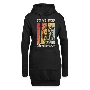 Cadeau Big Brother Brudersaurus T Rex Dino Bro - Sweat-shirt à capuche long Femme - noir - Devant