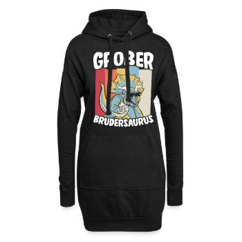 Großer Bruder Geschenk Brudersaurus T Rex Dino Bru - Hoodie-Kleid - Schwarz - Vorne