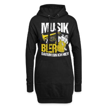 Musique et bière C’est pourquoi je suis là Alcool Musique de fête - Sweat-shirt à capuche long Femme - noir - Devant