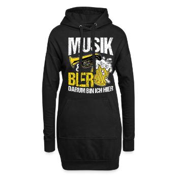 Musicien Bière Boire De La Bière Amusant Alcool Fête Bière Bouillie - Sweat-shirt à capuche long Femme - noir - Devant