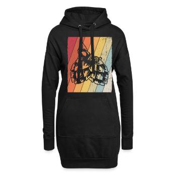 Vintage Bier Biertrinken Bier Fun Beerpong Hopfen - Hoodie-Kleid - Schwarz - Vorne