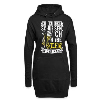 S’il vous plaît, ne poussez pas, j’ai de la bière à la main - Sweat-shirt à capuche long Femme - noir - Devant