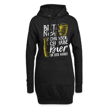 S’il vous plaît, ne poussez pas, j’ai de la bière dans ma main hop - Sweat-shirt à capuche long Femme - noir - Devant