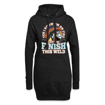 Yes i know im on fire welding - Hoodie-Kleid - Schwarz - Vorne