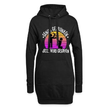 Genug getrunken jetzt wird gesoffen - Hoodie-Kleid - Schwarz - Vorne