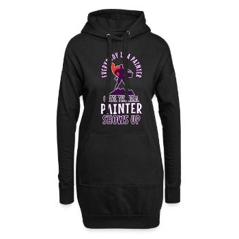Tout le monde est peintre jusqu’au vrai peintre - Sweat-shirt à capuche long Femme - noir - Devant
