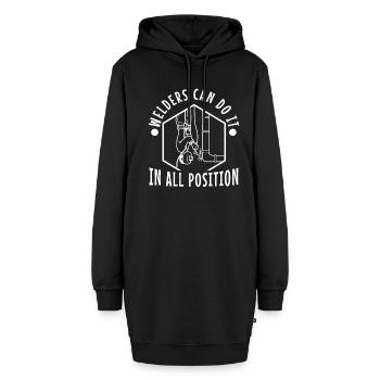 Welders can do it in all positions - Hoodie-Kleid - Schwarz - Vorne