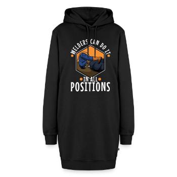 Welders can do it in all positions - Hoodie-Kleid - Schwarz - Vorne