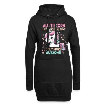 Tante, Tante, Licorne - Sweat-shirt à capuche long Femme - noir - Devant
