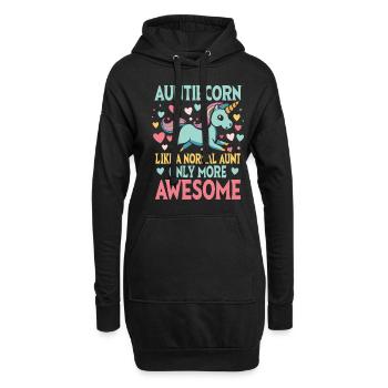 Tante, Tante, Licorne - Sweat-shirt à capuche long Femme - noir - Devant