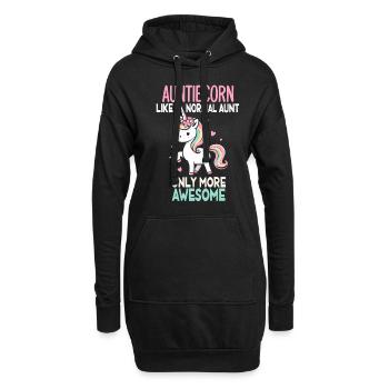 Tante, Tante, Licorne - Sweat-shirt à capuche long Femme - noir - Devant