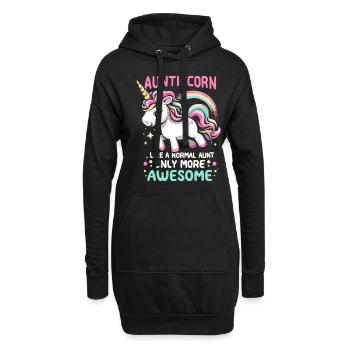 Tante, Tante, Licorne - Sweat-shirt à capuche long Femme - noir - Devant