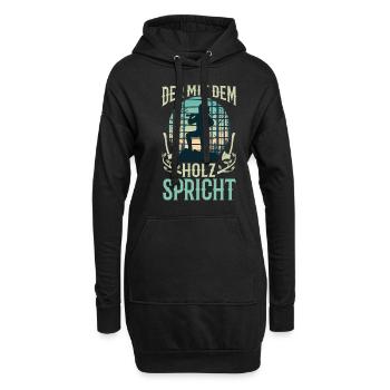 Der mit dem Holz spricht - Hoodie-Kleid - Schwarz - Vorne