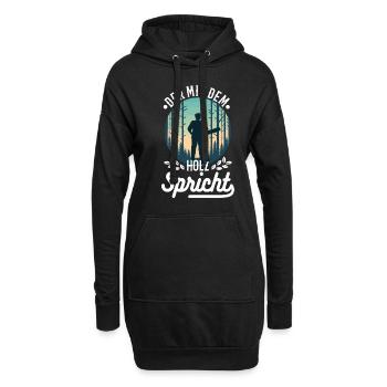 Der mit dem Holz spricht - Hoodie-Kleid - Schwarz - Vorne