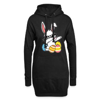 Dabbing Osterhase Ostern - Hoodie-Kleid - Schwarz - Vorne