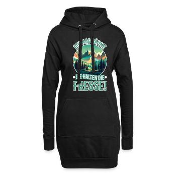 Ich mag Bäume die halten die fresse - Hoodie-Kleid - Schwarz - Vorne