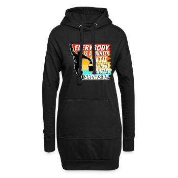 Tout le monde est peintre jusqu’au vrai peintre - Sweat-shirt à capuche long Femme - noir - Devant