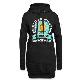 Bier ist lecker, Bier ist toll, am liebsten bin - Hoodie-Kleid - Schwarz - Vorne