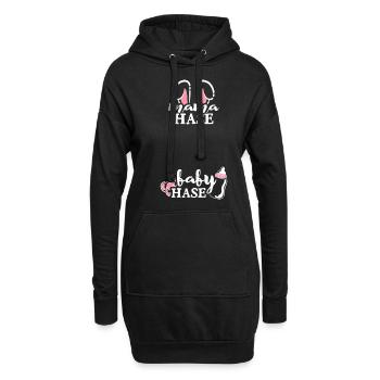 Maman Lapin Bébé Lapin Naissance Grossesse Devenir - Sweat-shirt à capuche long Femme - noir - Devant