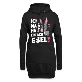 Esel Eselchen Maultier Muli - Hoodie-Kleid - Schwarz - Vorne