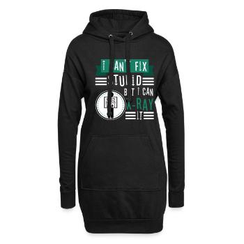 Je ne peux pas réparer stupide mais je peux le radiographier - Sweat-shirt à capuche long Femme - noir - Devant