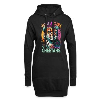 Juste une fille qui aime les guépards Gepard - Sweat-shirt à capuche long Femme - noir - Devant