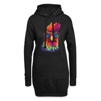 Chicken Sonnenbrille - Hoodie-Kleid - Schwarz - Vorne