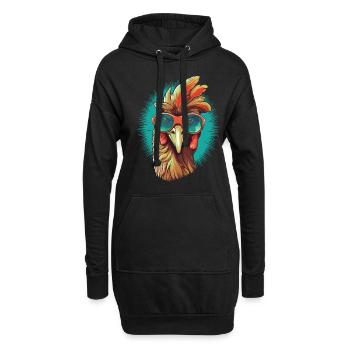 Chicken Sonnenbrille - Hoodie-Kleid - Schwarz - Vorne