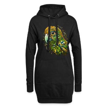 Wellensittich Sittich - Hoodie-Kleid - Schwarz - Vorne