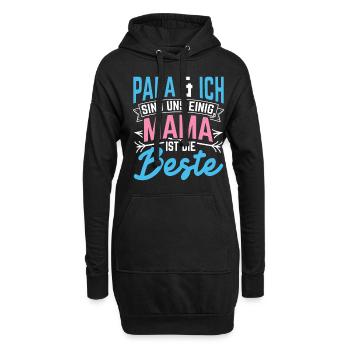 Muttertag Beste Mama Ehefrau Familienliebe Lieblin - Hoodie-Kleid - Schwarz - Vorne