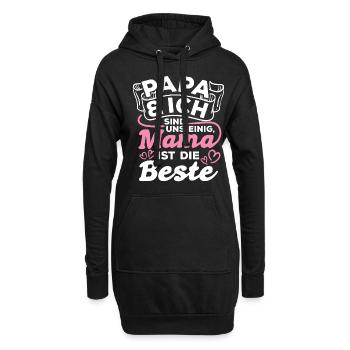 Muttertag Beste Mama Ehefrau Familienliebe Lieblin - Hoodie-Kleid - Schwarz - Vorne