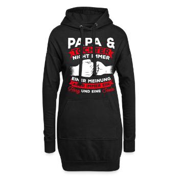 Papa et fille ne sont pas toujours d’accord cœur et fille - Sweat-shirt à capuche long Femme - noir - Devant