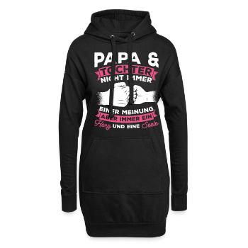 Vatertag Bester Papa Vater Tochter Familie Lieblin - Hoodie-Kleid - Schwarz - Vorne