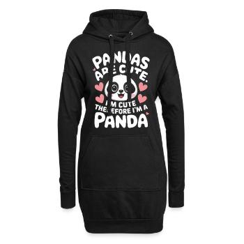 Panda Ours Panda Animal Pandas - Sweat-shirt à capuche long Femme - noir - Devant