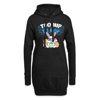 Trop branché pour sauter pour un amoureux des lapins - Sweat-shirt à capuche long Femme - noir - Devant