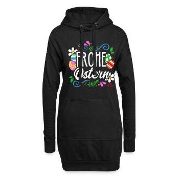 Joyeuses Pâques - Sweat-shirt à capuche long Femme - noir - Devant