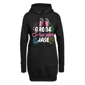 Grande Soeur Lapin Pâques, Familles de Lapins, Pâques - Sweat-shirt à capuche long Femme - noir - Devant