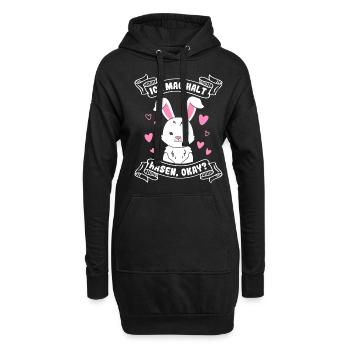 J’aime juste les lapins les lapins les lapins les enfants - Sweat-shirt à capuche long Femme - noir - Devant