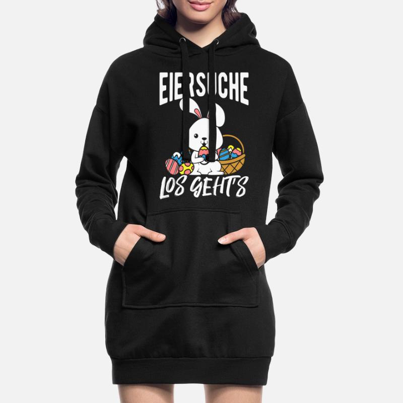 Egg Hunt Let's Go Easter Easter Bunny Easter Eggs Hoodie Dress
