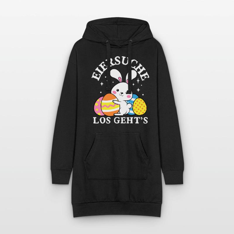 Egg Hunt Let's Go Easter Easter Bunny Easter Eggs Hoodie Dress